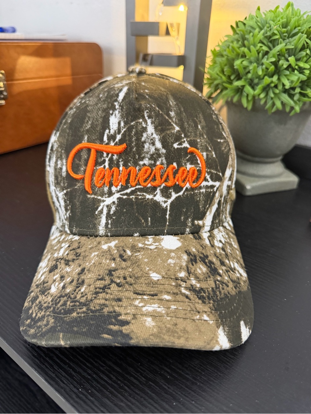 Tennessee Embroidered Camo Ballcap - Orange Script